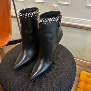 Christian Louboutin Black size 39 booties ankle boots with heel & spikes UN WORN